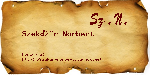 Szekér Norbert névjegykártya