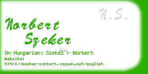 norbert szeker business card